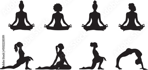 set of yoga poses