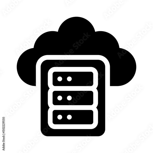 cloud hosting glyph icon