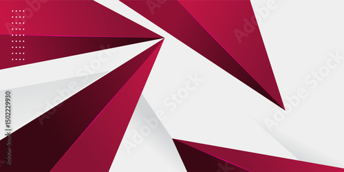 Futuristic abstract red and gray. Triangle on bright white color geometric design. Modern overlap papercut background vector illustration. Eps10 vector