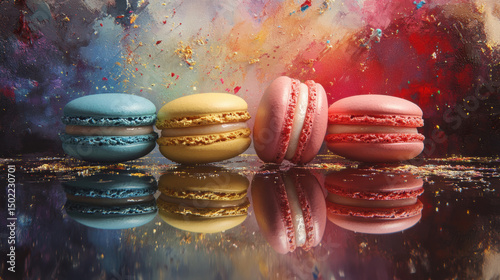 paris representation macarons surface vivid colorful