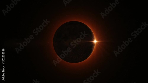 total solar eclipse phenomenon in dark sky