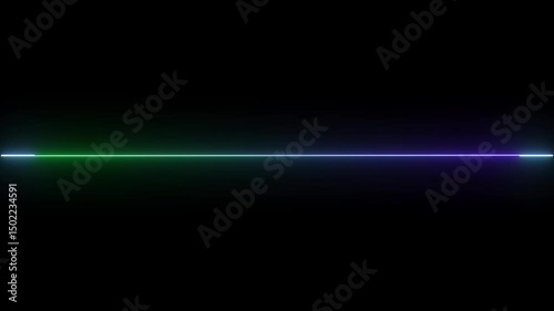Bright neon line animation. Neon light saber lines,neon tubes emitting small particles	