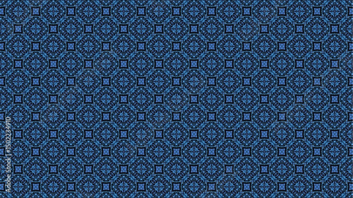 Geometric abstract floral repeat seamless pattern design for home decor and textile design.