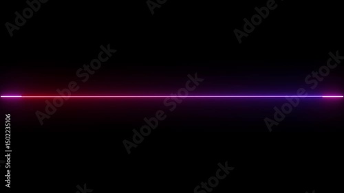 Bright neon line animation. Neon light saber lines,neon tubes emitting small particles	