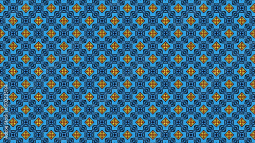 Geometric abstract floral repeat seamless pattern design for home decor and textile design.