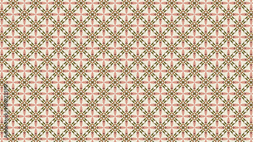 Geometric abstract floral repeat seamless pattern design for home decor and textile design.