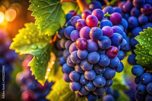 Low Light Pinot Noir Grapes Photography: Dark Moody Wine Grape Harvest Image