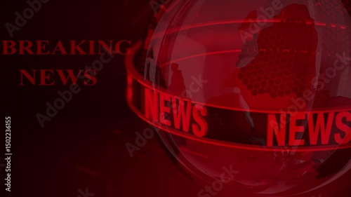 international news background animation. 3d rotated earth technology news animated. News background full screen blue world map earth globe animation. animation of rotating Earth globe with flickering	