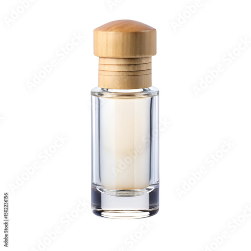 Halal-certified glass attar bottle with wooden roller