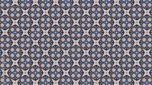 Geometric abstract floral repeat seamless pattern design for home decor and textile design.