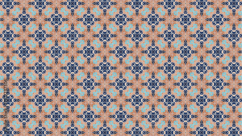 Geometric abstract floral repeat seamless pattern design for home decor and textile design.