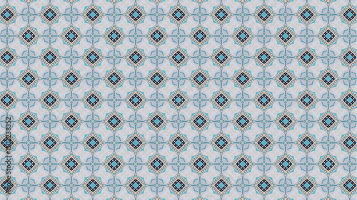Geometric abstract floral repeat seamless pattern design for home decor and textile design.
