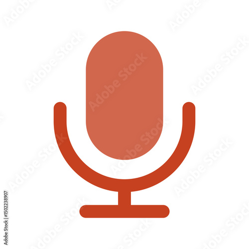 Condenser mic flat graphic for recording, great for video or podcast design.