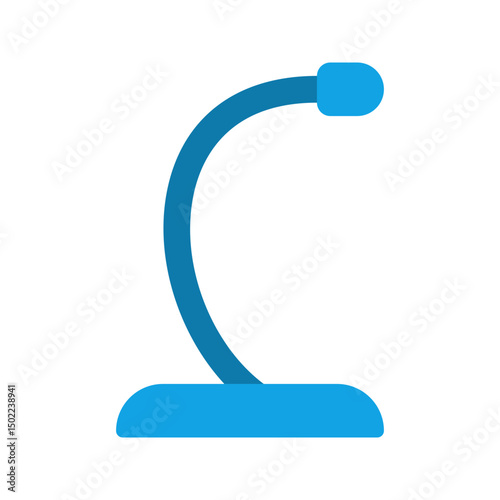 Gooseneck mic flat icon for speeches, ideal for conference or podium design.