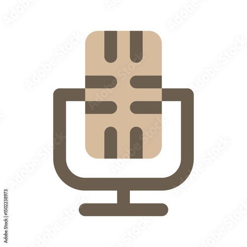 Ribbon mic flat graphic for audio recording, ideal for music or broadcast.