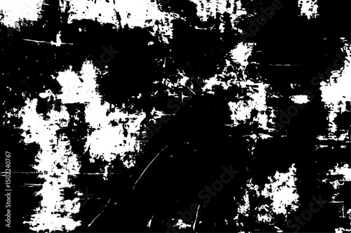 Grunge Distressed Texture, Black and White Rough Surface Background