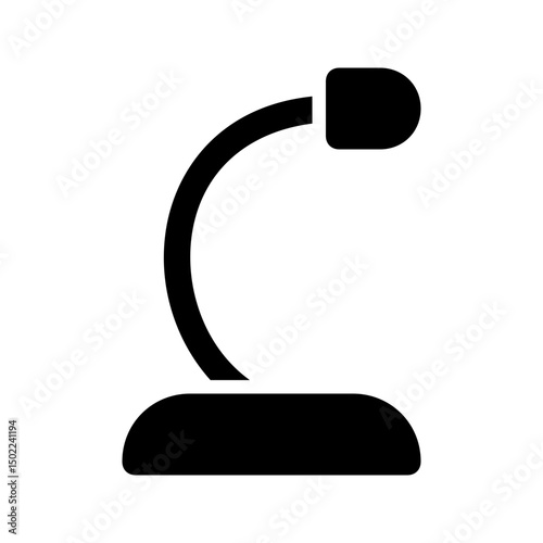 Gooseneck mic glyph icon for speeches, ideal for conference or podium design.