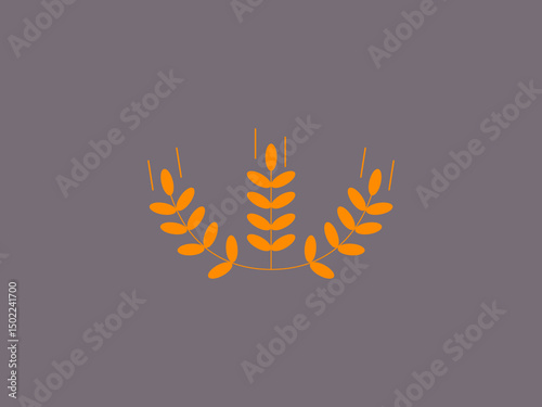 composed of three wheat or grain stalks