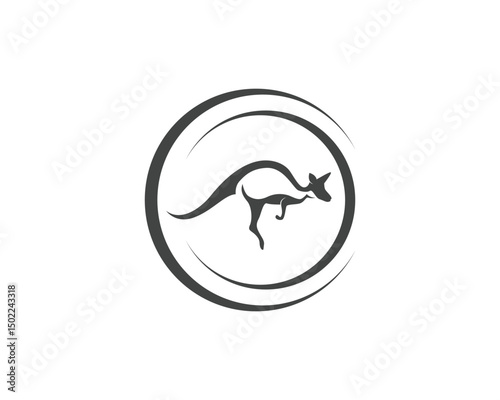 Kangaroo jump animal logo and symbols