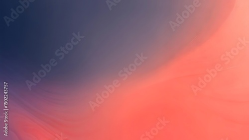 Gradient of Deep Blue to Soft Coral: An Abstract Color Field Painting
