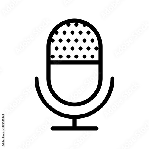 Condenser mic thinline icon for recording, suits podcasting or video production.