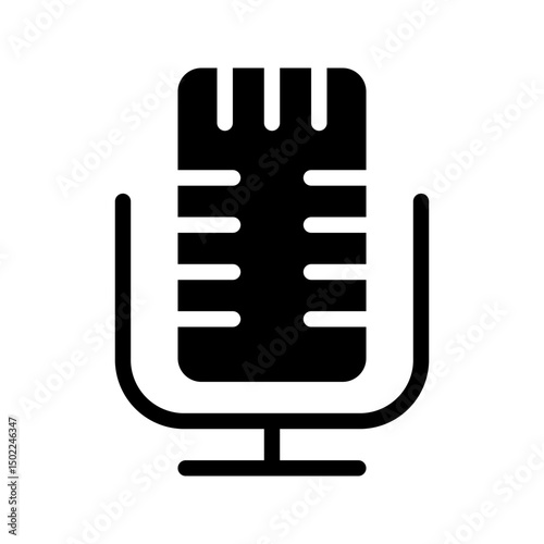 Ribbon mic glyph graphic for audio recording, ideal for music or broadcast.