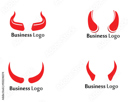 Devil horn Vector icon design illustration Template