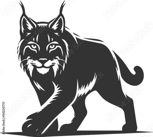 Black artwork lynx animal vector silhouette
