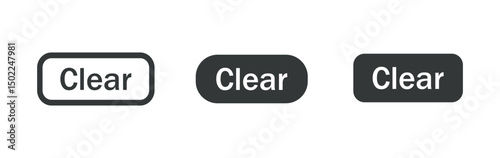 clear button icon set. clear button for website design, app, ui. clear button png and vector illustration on transparent background