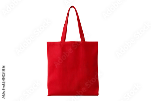Red shopping bag for carrying groceries or goods