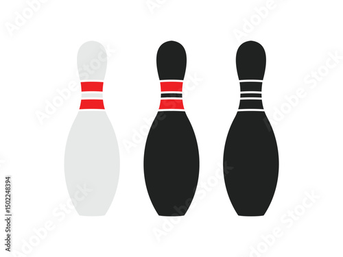 set of bowling skittles design symbol, vector, isolated on transparent background