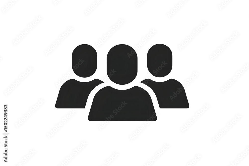 Group of people simple black icon Group of people simple black icon