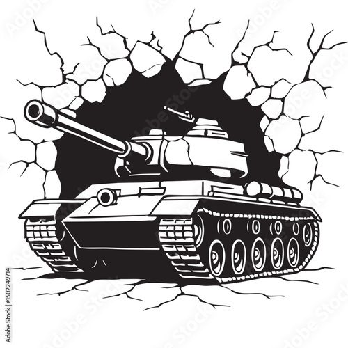 vector illustration of a military tank