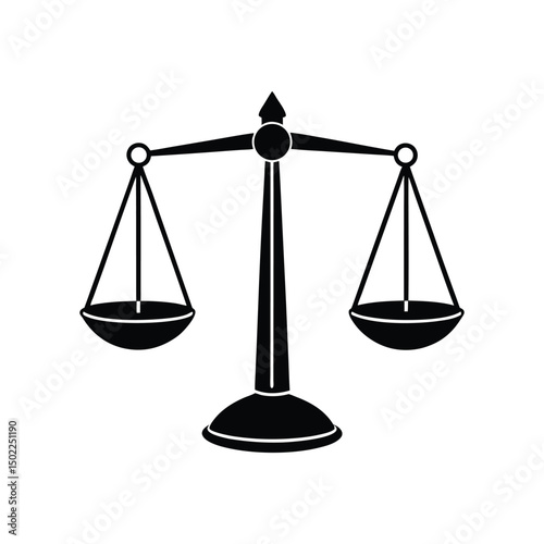 traditional balance scale with suspended pans vector illustration isolated on white background.