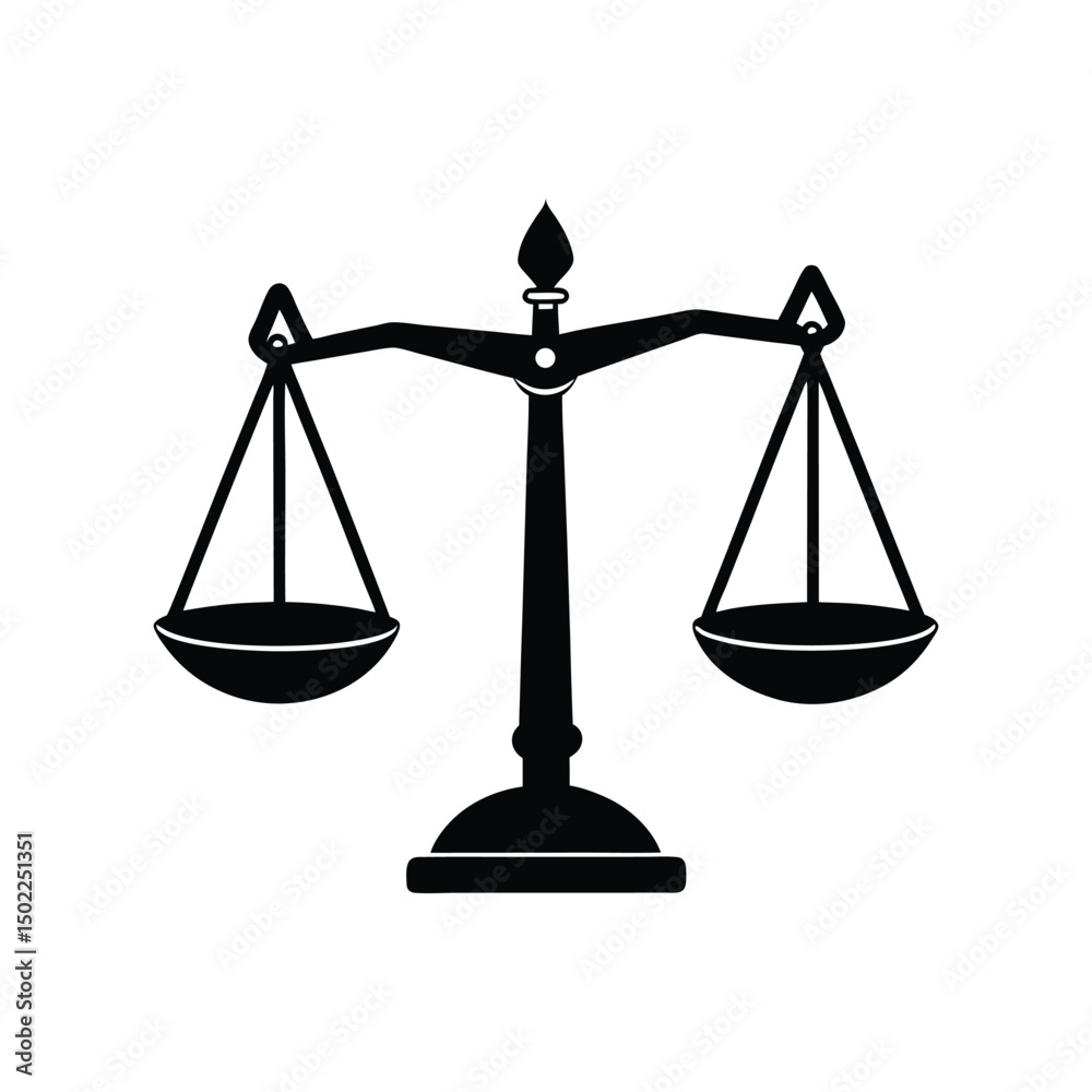 traditional balance scale with suspended pans vector illustration isolated on white background. traditional balance scale with suspended pans vector illustration isolated on white background.