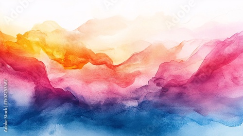 Colorful abstract landscape painting. photo