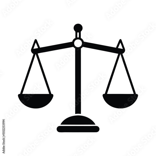 traditional balance scale with suspended pans vector illustration
