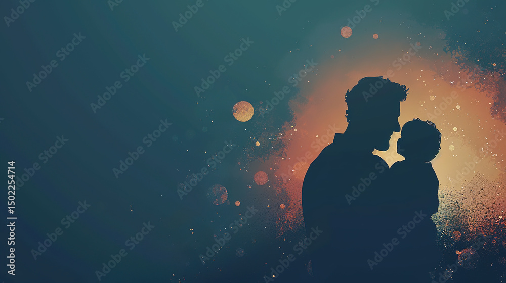 Obraz premium Father's Day Poster Background: Heartwarming Vector Art for Celebrating Dad's Love.