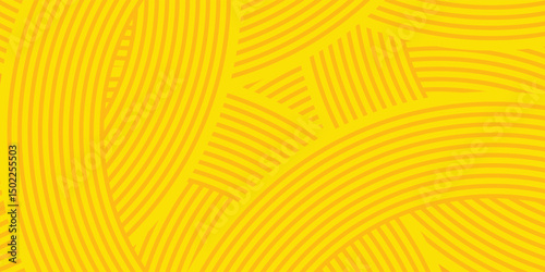 Pasta background, spaghetti abstract geometric pattern. Macaroni yellow poster. Wavy abstract pattern. Pasta vector illustration
