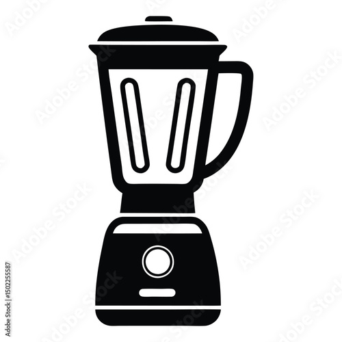 blender silhouette vector illustration on a white background, clipart illustration of a single, stylized blender, silhouetted