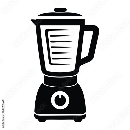 blender silhouette vector illustration on a white background, clipart illustration of a single, stylized blender, silhouetted