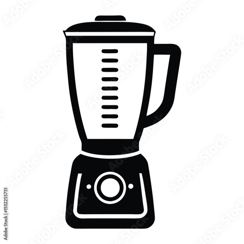 blender silhouette vector illustration on a white background, clipart illustration of a single, stylized blender, silhouetted