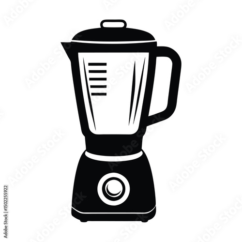 blender silhouette vector illustration on a white background, clipart illustration of a single, stylized blender, silhouetted