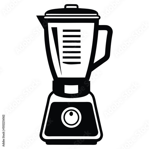 blender silhouette vector illustration on a white background, clipart illustration of a single, stylized blender, silhouetted