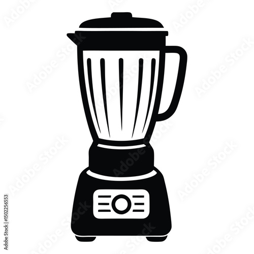 blender silhouette vector illustration on a white background, clipart illustration of a single, stylized blender, silhouetted