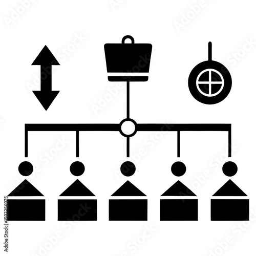 Diagrammatic representation silhouette vector illustration