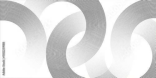 White geometric abstract background overlapping layers on bright space with line effect decoration. Circle style concept modern graphic design vector eps10