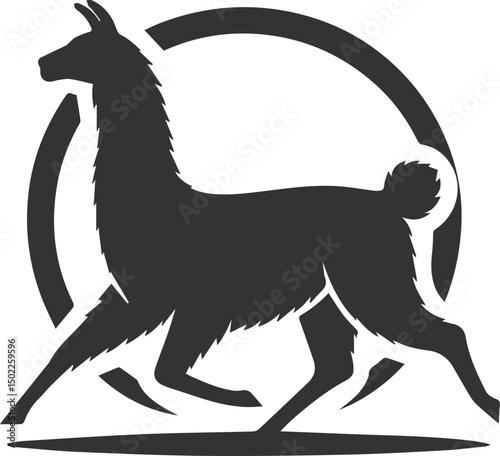 Vector llama alpaca animal art drawing silhouette