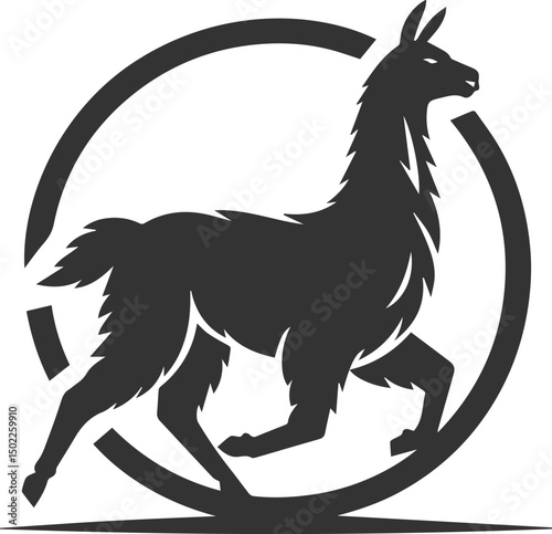 Vector llama alpaca animal art drawing silhouette