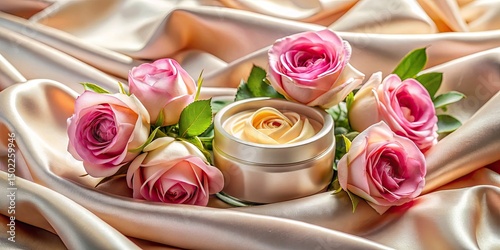 Silk Rose Product Mockup: Elegant Spring Feminine Branding Photography